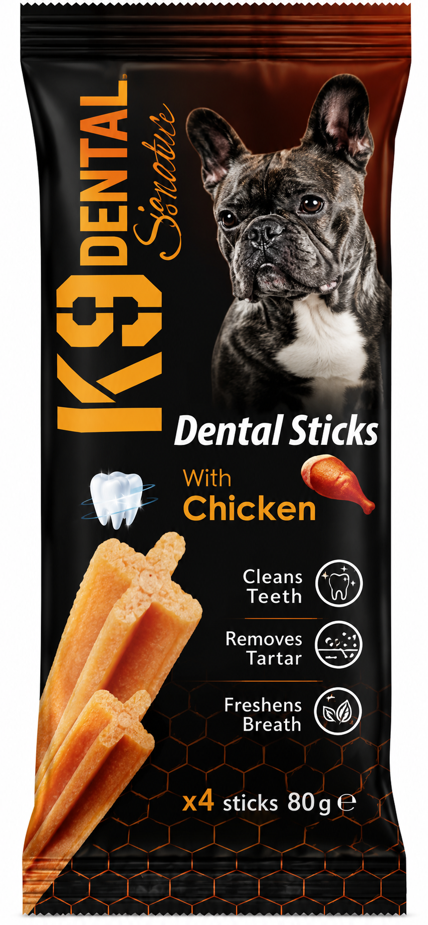 K9 Dental Signature Dental Sticks with Chicken for Dogs 4 Sticks 80g