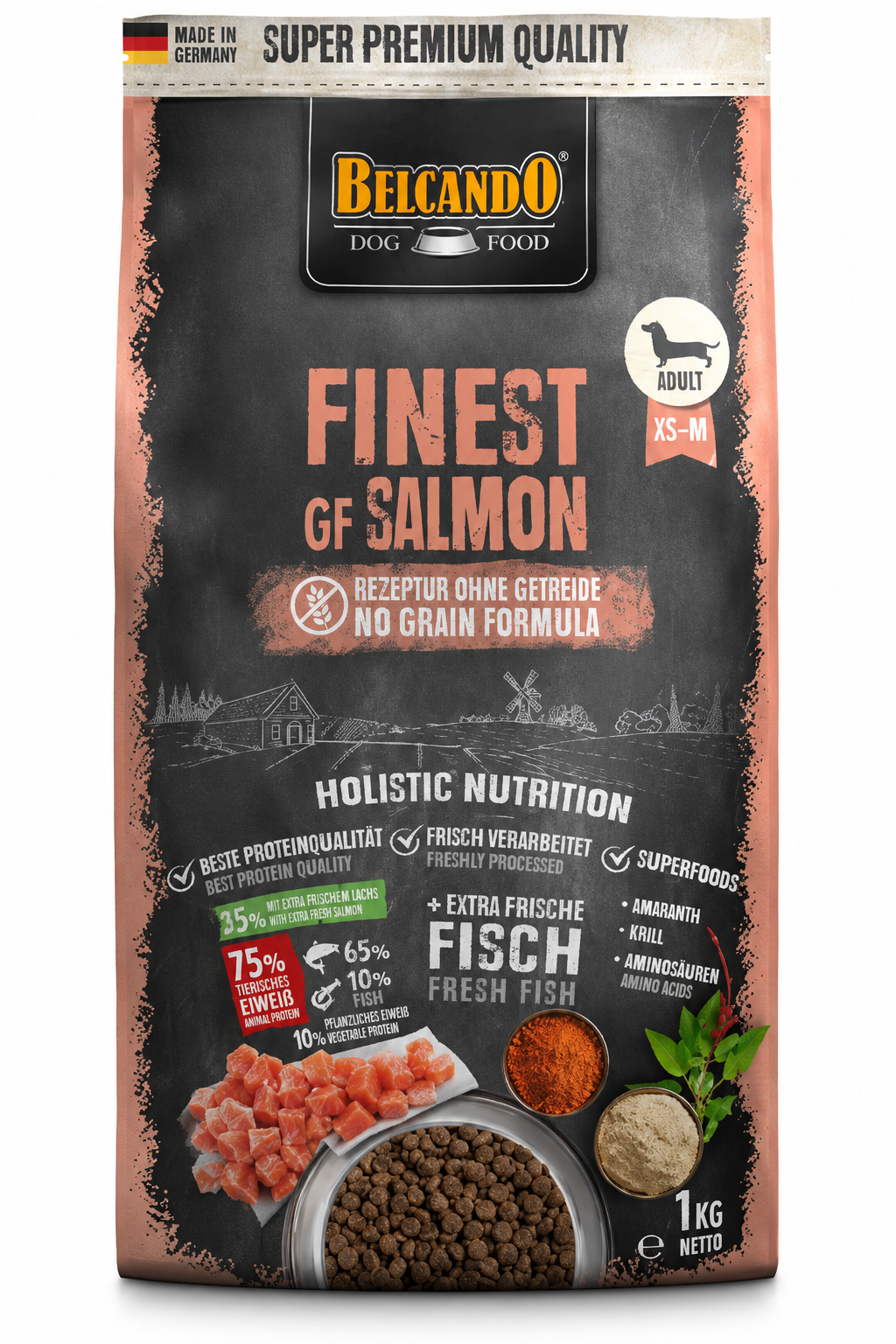 Belcando Finest GF Salmon Grain-Free Adult Dry Dog Food – 1kg