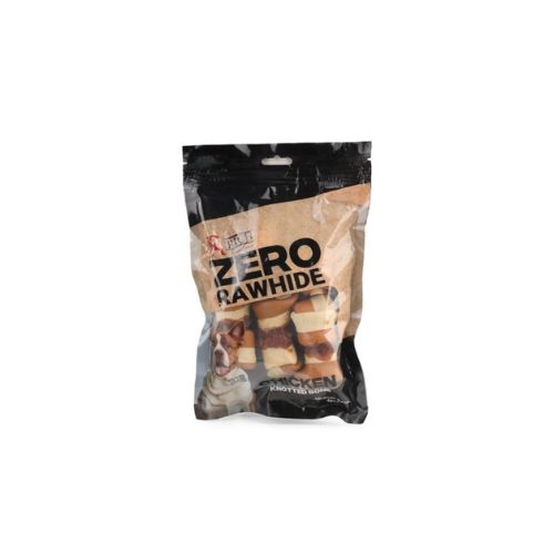 Rich excellence zero rawhide chicken knotted bone medium bone 4 pcs with wrapped chicken