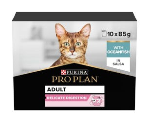 Purina Pro Plan Adult Delicate Digestion Wet Cat Food with Ocean Fish in Sauce 10 × 85g