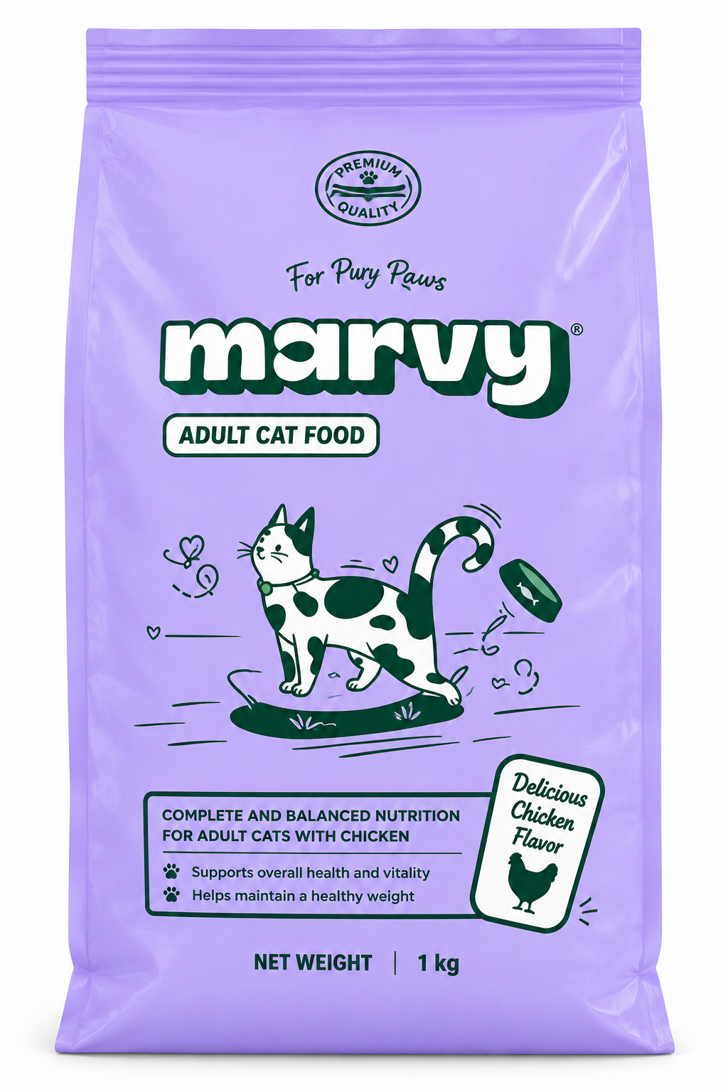 Marvy Dry Food with Chicken for Adult Cats – 1kg