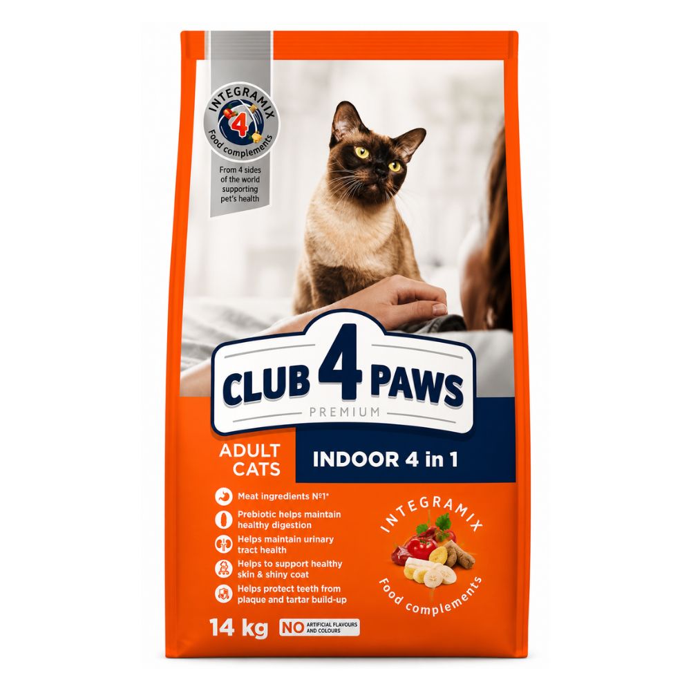 Club 4 Paws 4-in-1 Adult Indoor Cat Dry Food 14kg