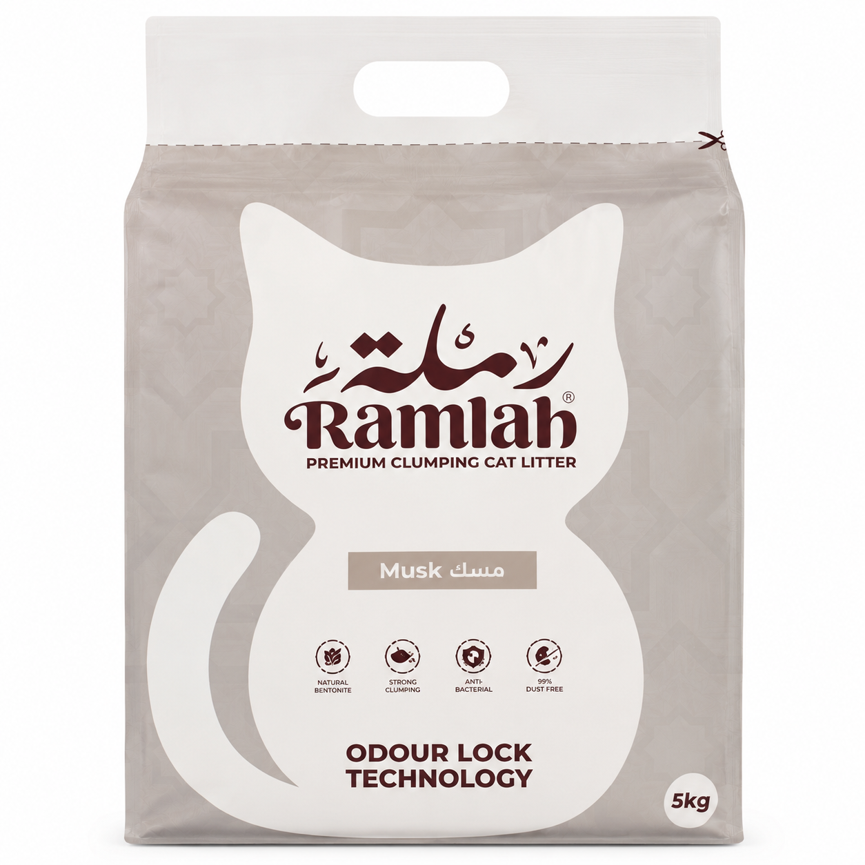 Ramlah Antibacterial Clumping Cat Litter – Musk Scent – 5L