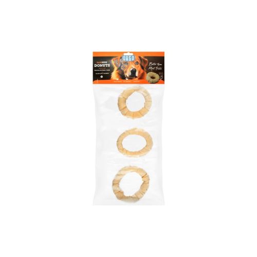 Orgo Rawhide Donut Chew Treat for Dogs Medium Size White
