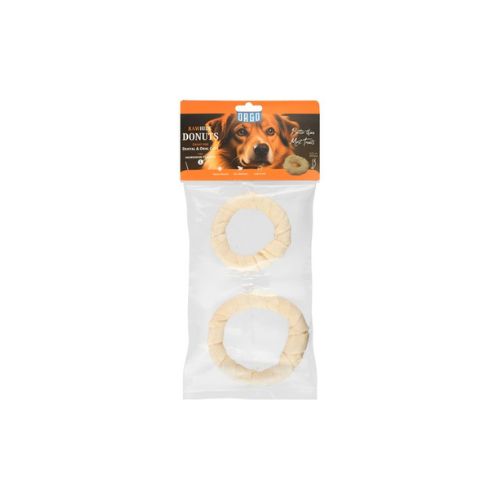 Orgo Rawhide Donut Chew Treat for Dogs Large Size White