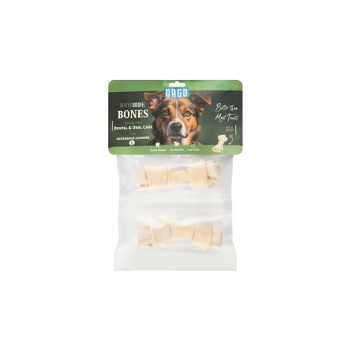 Orgo Rawhide Bone Chew Treat for Dogs Large Size White 2 Per