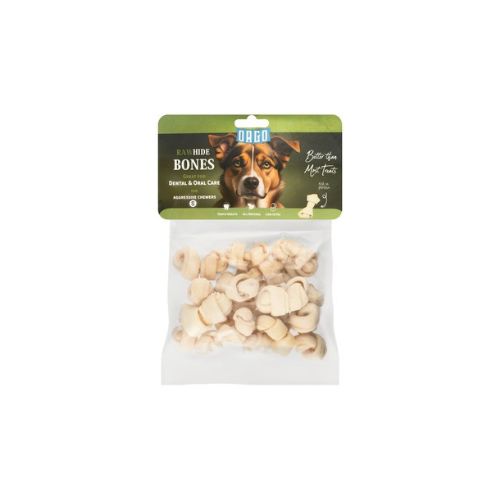 Orgo Rawhide Bone Chew Treats for Dogs Small Size White 200g