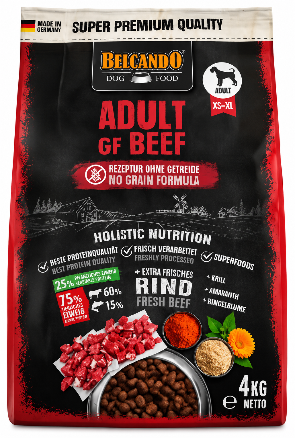 Belcando Adult GF Beef Grain-Free Dry Dog Food – 4 KG