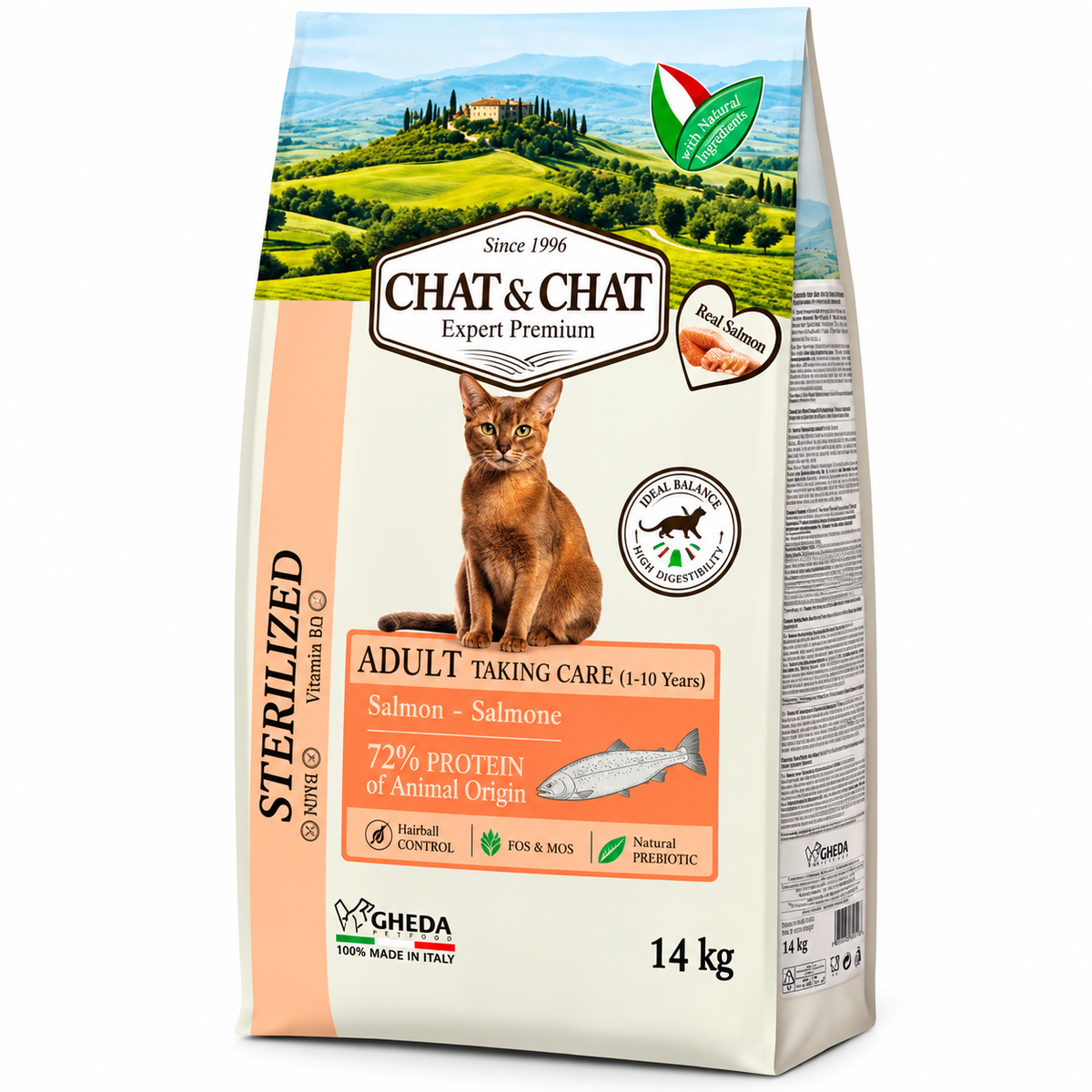 Chat & Chat Expert Premium Sterilized Adult Cat Dry Food with Salmon 14kg