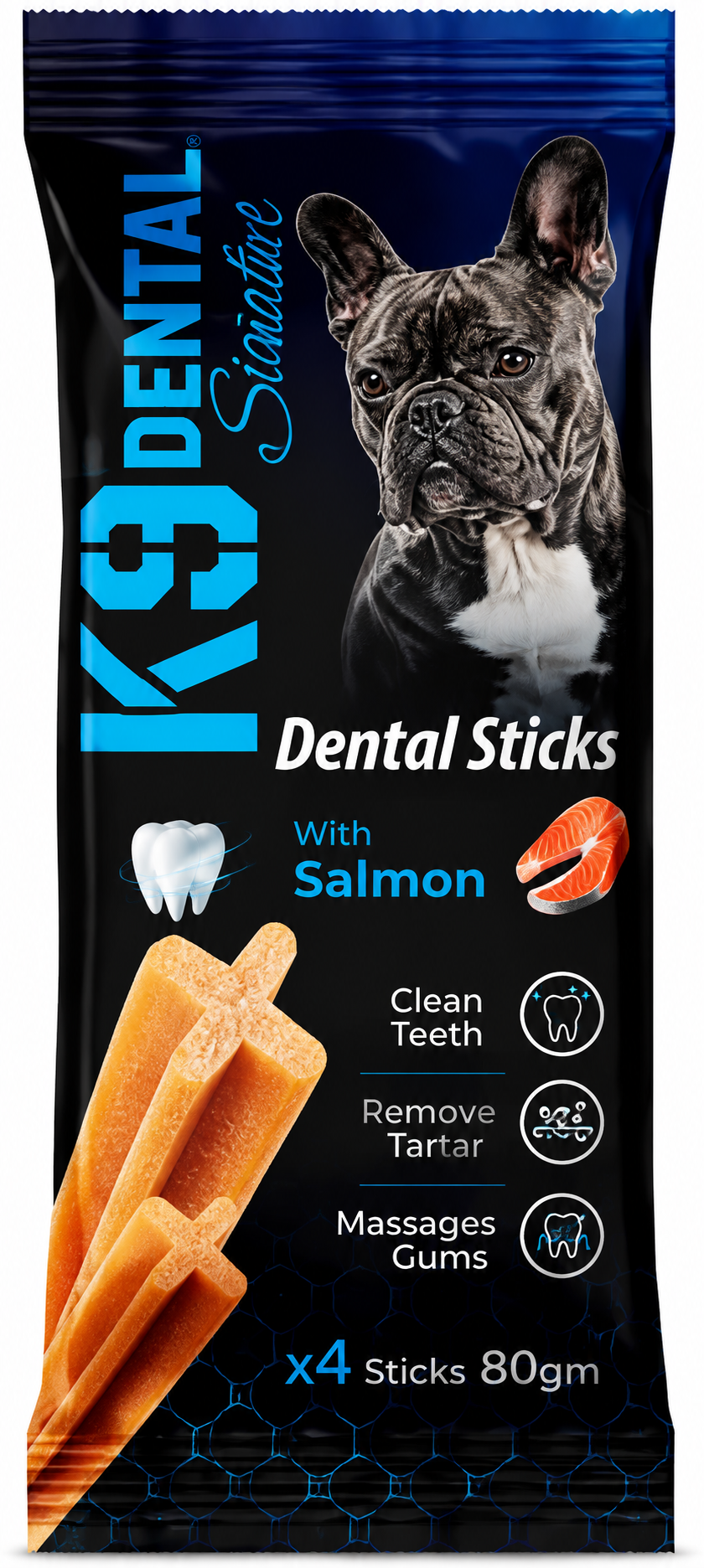 K9 Dental Signature Dental Sticks with Salmon for Dogs 4 Sticks 80g