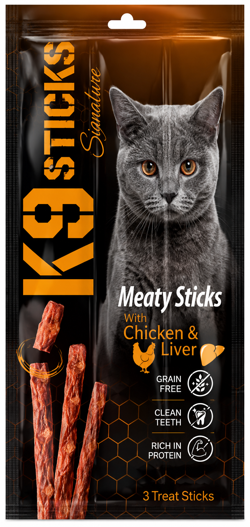 K9 Sticks Signature Meaty Sticks with Chicken & Liver for Cats 3 Treat Sticks
