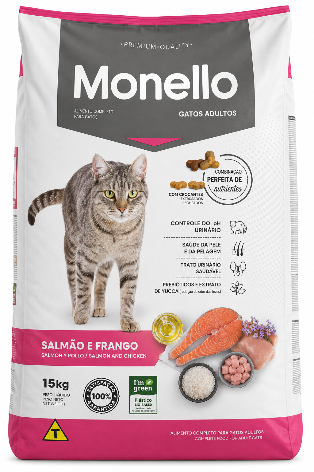 Monello Adult Dry Cat Food with Salmon & Chicken 15kg