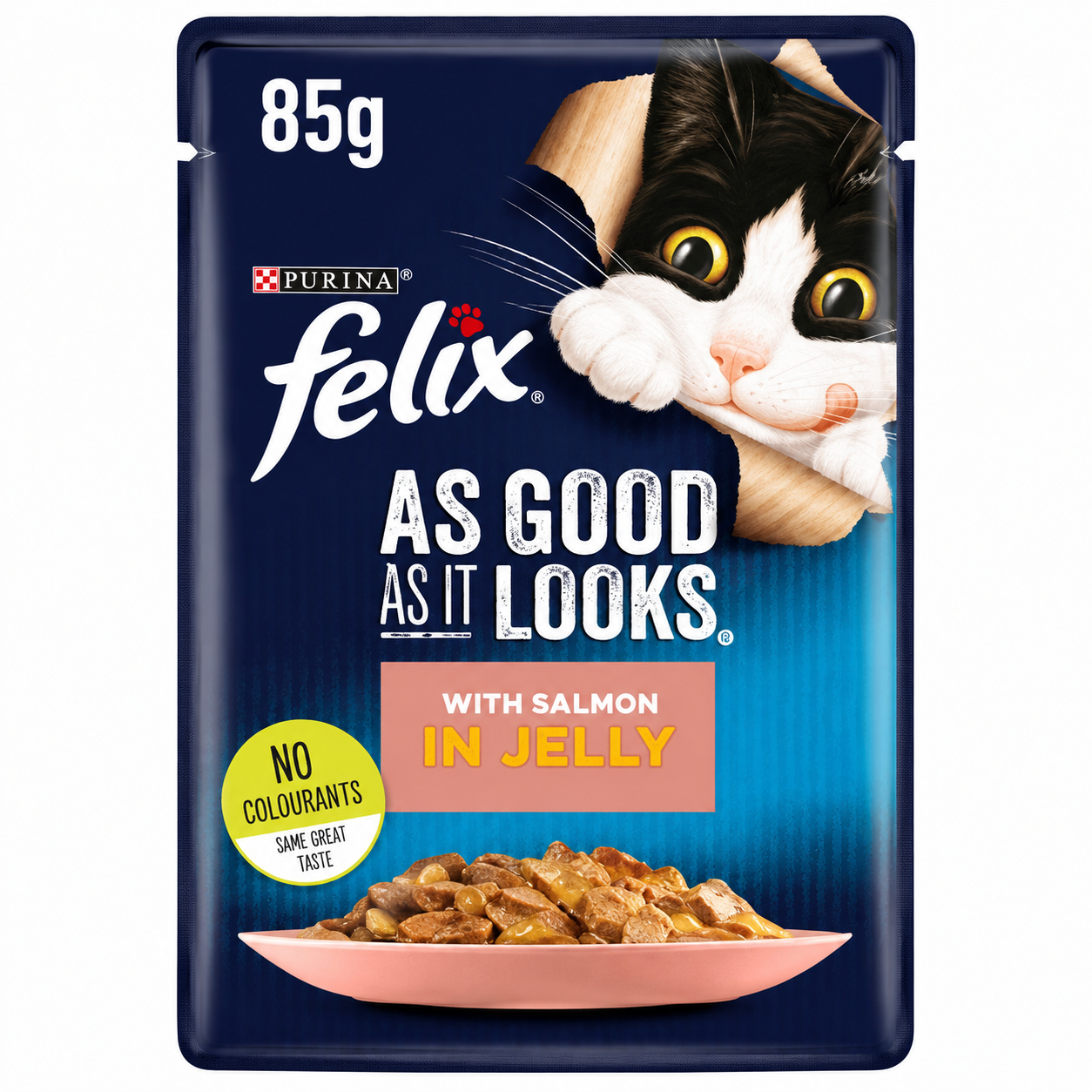 Purina Felix As Good As It Looks Adult Cat Wet Food with Salmon in Jelly 85g