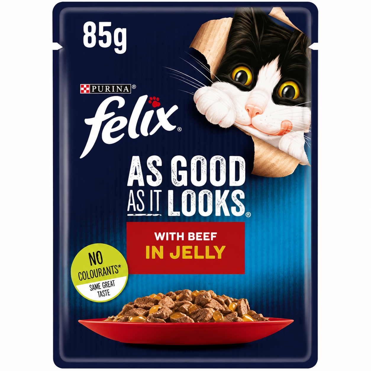 Purina Felix As Good As It Looks Adult Cat Wet Food with Beef in Jelly 85g