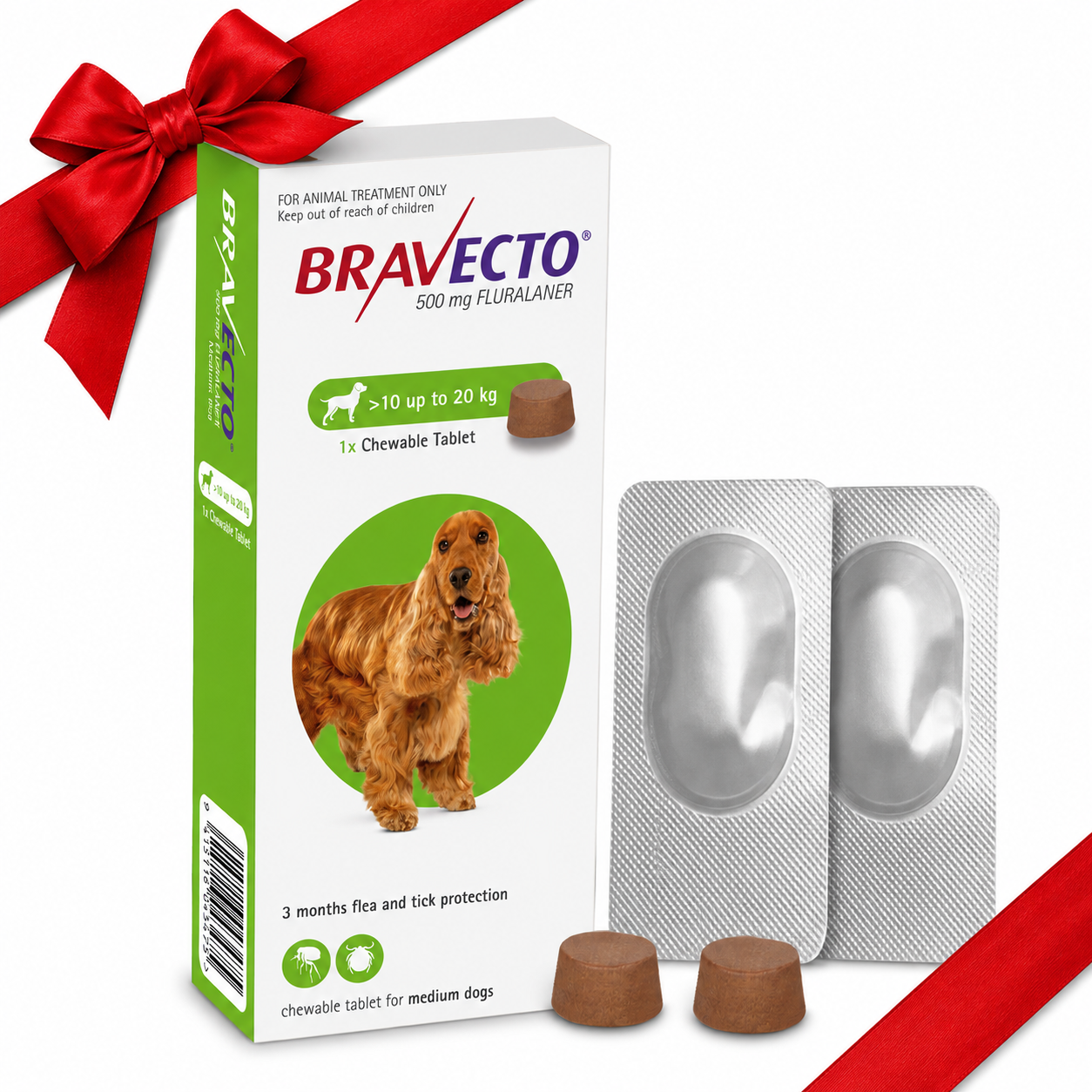 Bravecto 10–20 kg +2 Free Evatri Tablets