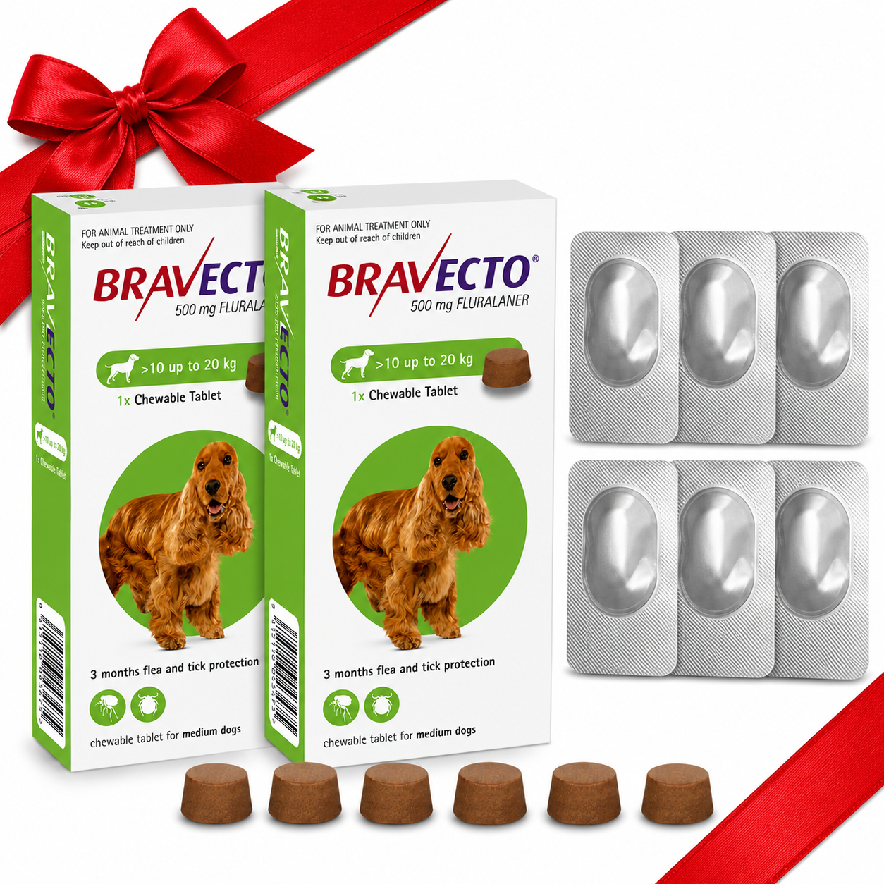 2 Bravecto 10–20 kg + 6 Free Evatri Tablets