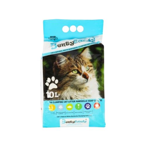 Benty Sandy Ultra Clumping Cat Litter With White Bentonite And Marseille Soap Scent 10L