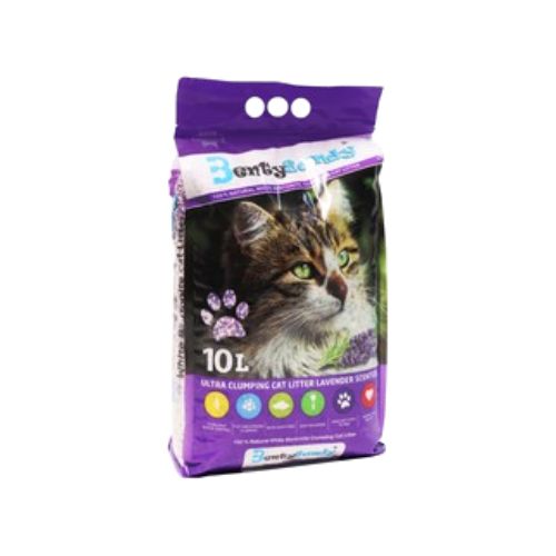 Benty Sandy Ultra Clumping Cat Litter With White Bentonite And Lavender Scent 10L