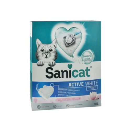 Sanicat Active White Ultra Clumping Cat Litter Lotus Flower Scent 10L