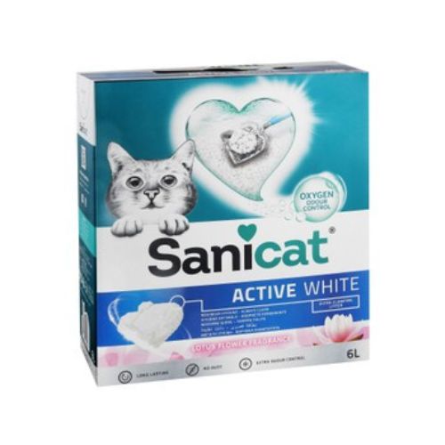 Sanicat Ultra Clumping White Bentonite Cat Litter Lotus Flower Scent 6L