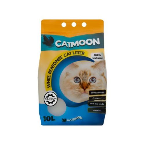 Catmoon White Bentonite Clumping Cat Litter with Activated Carbon 10L
