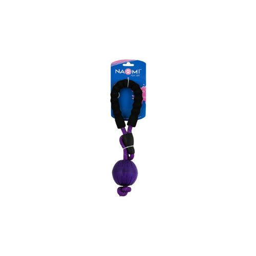 Tug Rope Toy with Ball for Dogs Black & Purple by Naomi