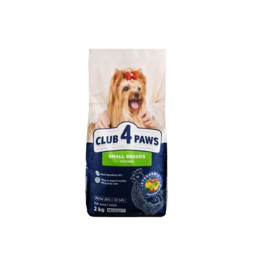 Club 4 Paws Adult Small Breed Dog Dry Food with Chicken 2kg