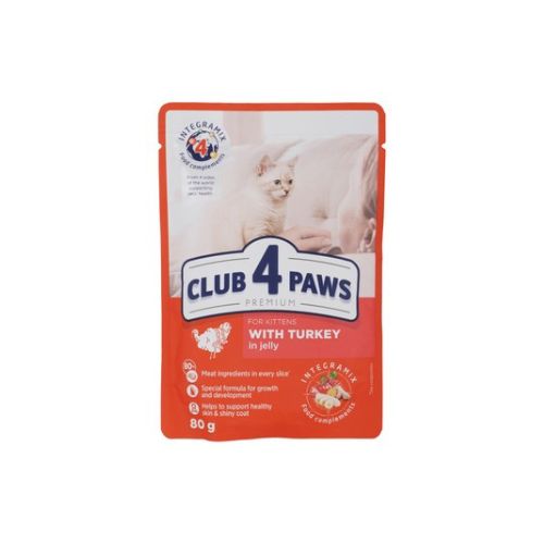 Club 4 Paws Wet Food for Adult Cats with Turkey in Jelly 80g