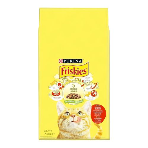 Purina Friskies Beef Chicken& Vegetables Dry Cat Food 7.5kg