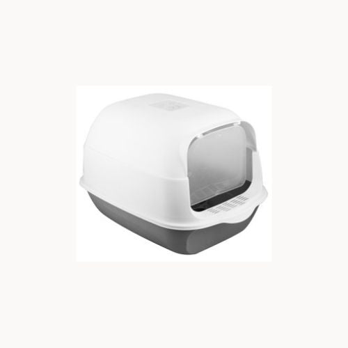 PetBro Cat Litter Tray with Scoop Grey & White