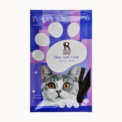 Rich Salmon Cat Treats with Taurine for Skin & Coat Health 5 pcs