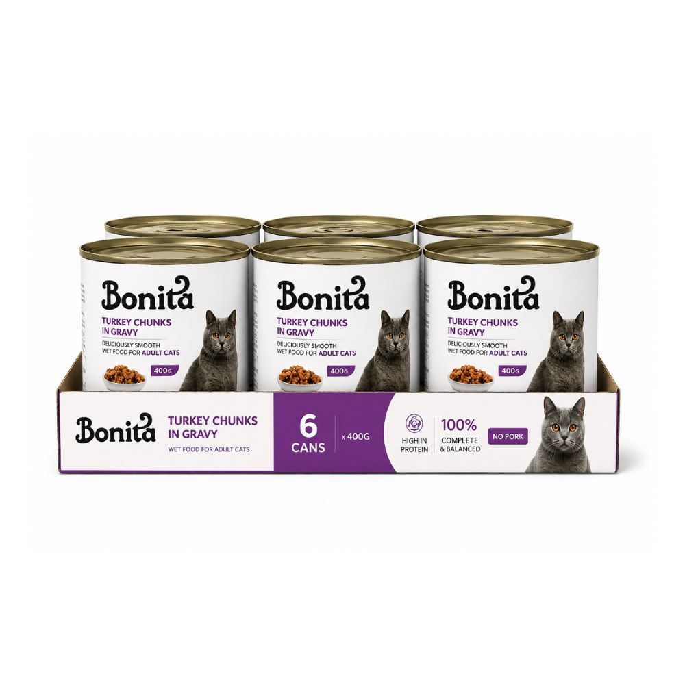 Bonita Cat Cans – Turkey Flavor – 400g (Pack of 6)