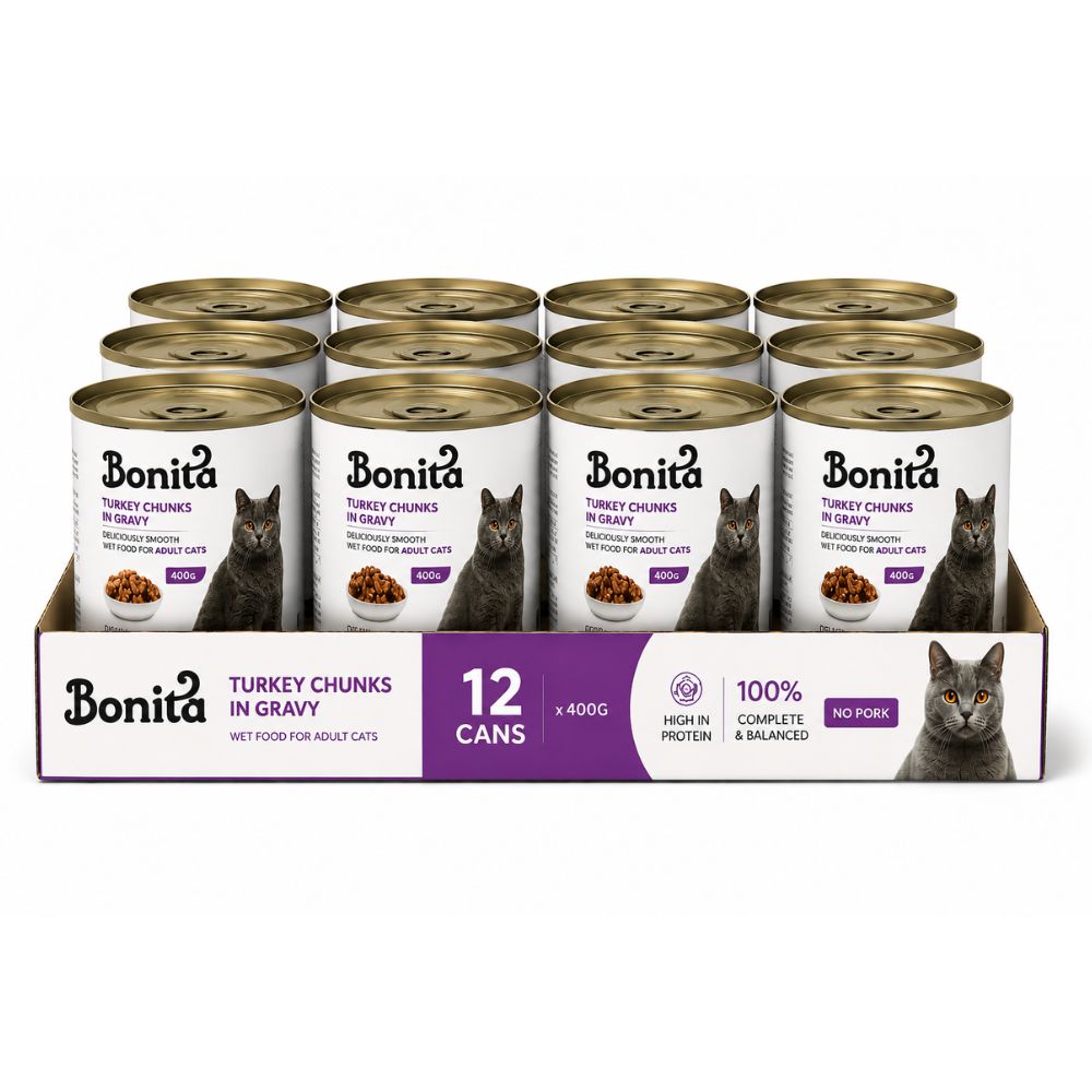 Bonita Cat Cans – Turkey Flavor – 400g (Pack of 12)