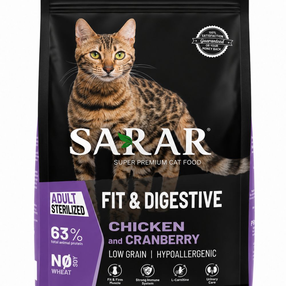 Sarar Fit & Digestive Sterilized Cat Food - Chicken & Cranberry (2kg)