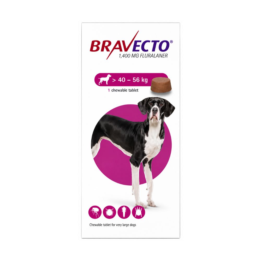 Bravecto Chewable Tablets for Dogs Extra Large Breeds 1400mg Fluralaner