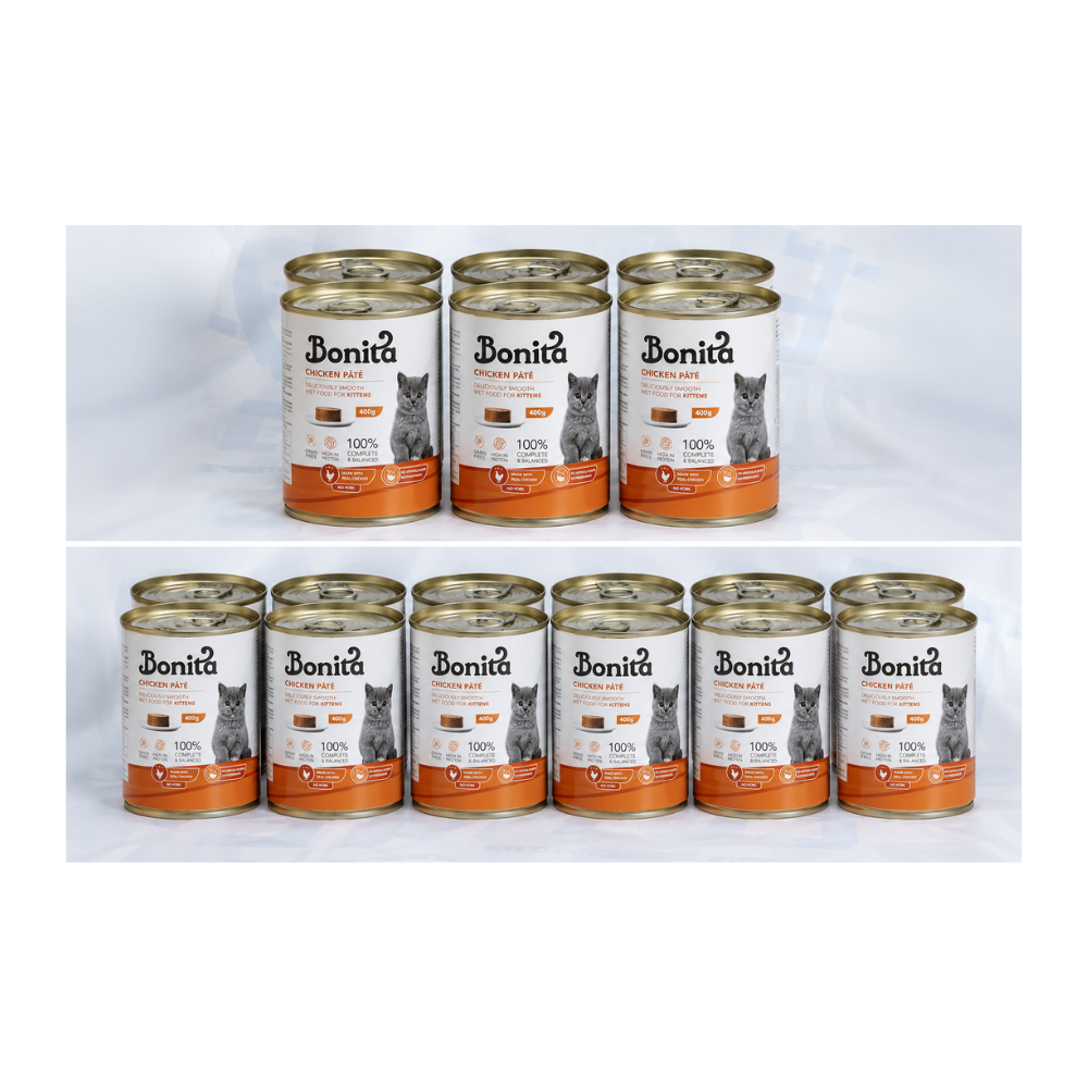 Bonita Chicken-Flavored Cat Cans 400g (Pack of 18)