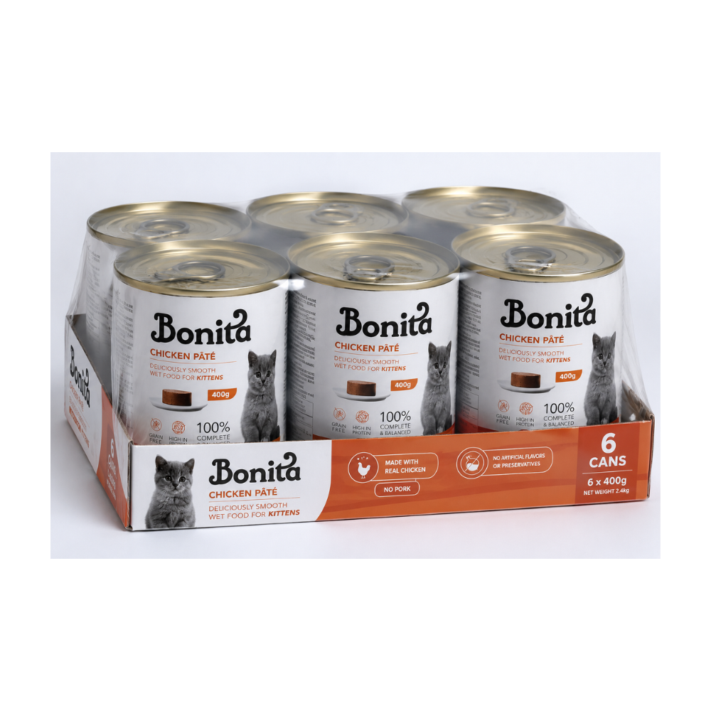 Bonita Chicken-Flavored Cat Cans 400g (Pack of 6)