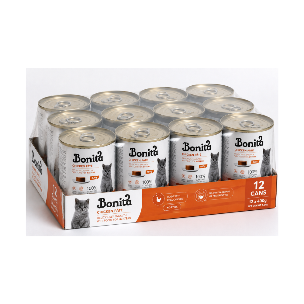 Bonita Chicken-Flavored Cat Cans 400g (Pack of 12)