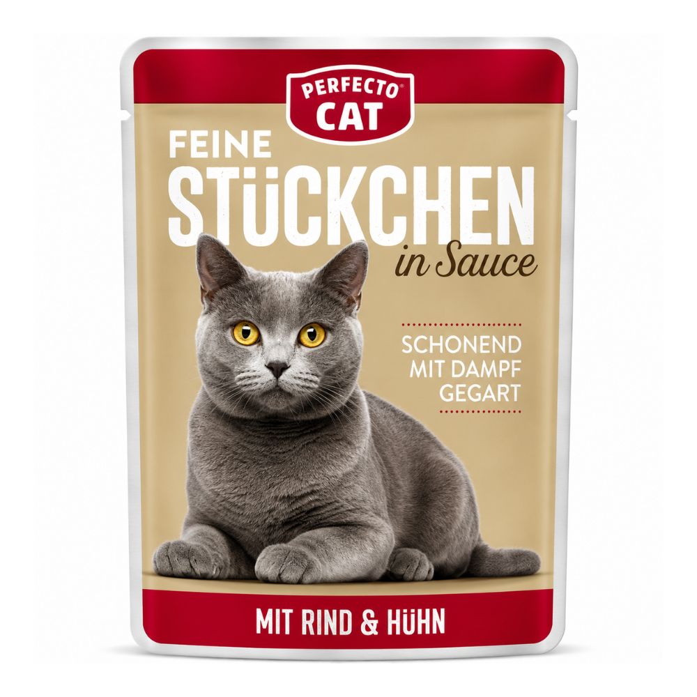Perfecto Cat Wet Food with Chicken & Beef in Gravy 100 g