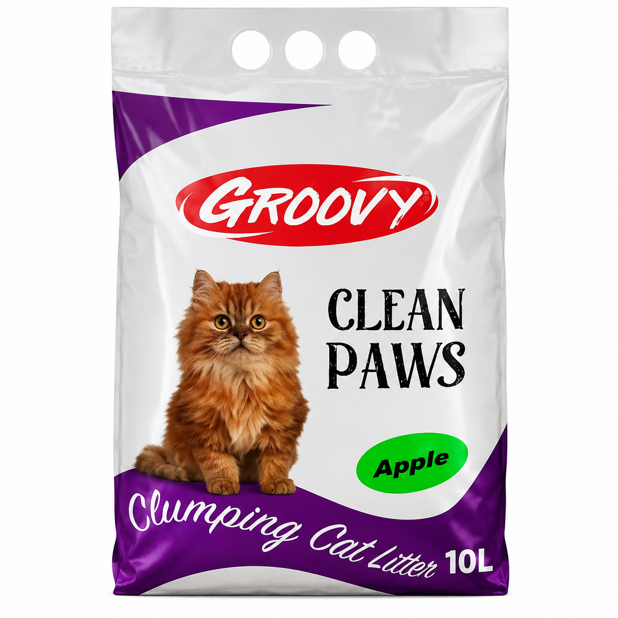 Groovy Clean Paws Bentonite Clumping Cat Litter Apple Scent 10L