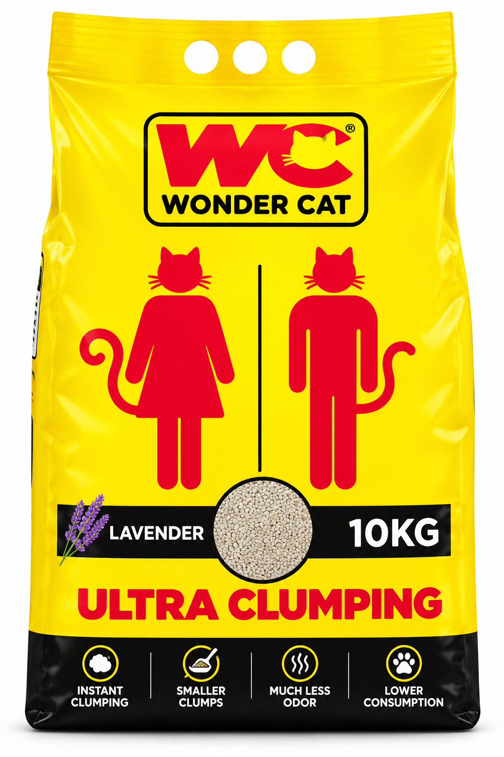 Wonder Cat Ultra Clumping Cat Litter – Lavender Scent – 10kg
