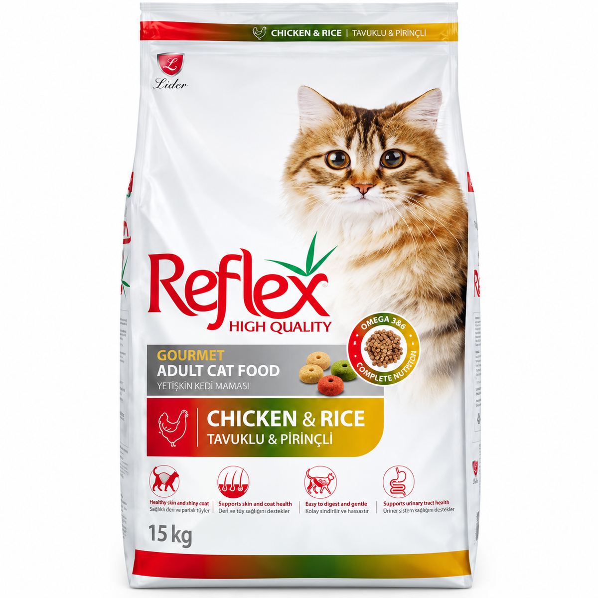 Reflex Gourmet Adult Cat Dry Food with Chicken & Rice 15kg