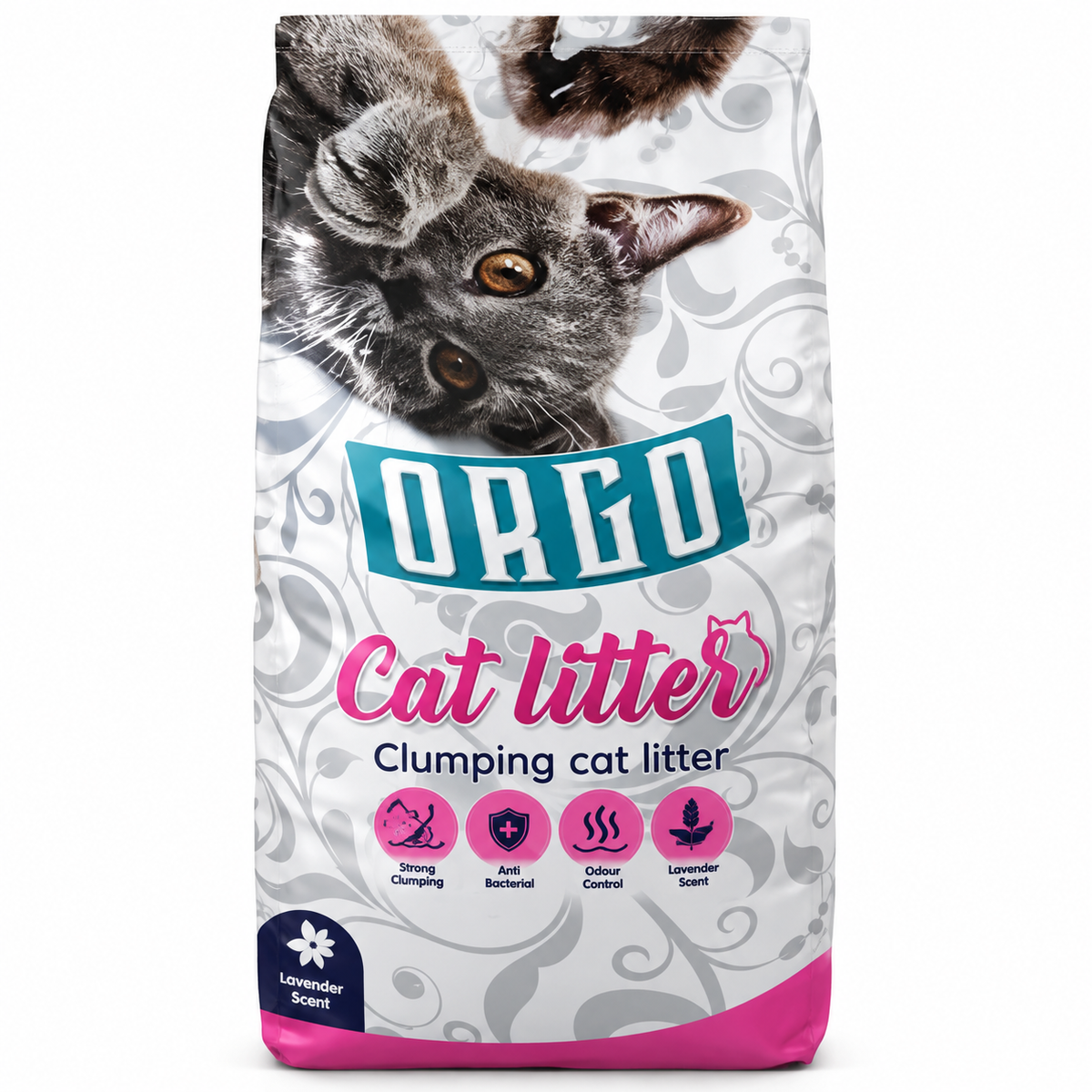 Orgo Antibacterial Clumping Cat Litter Lavender Scent 20L