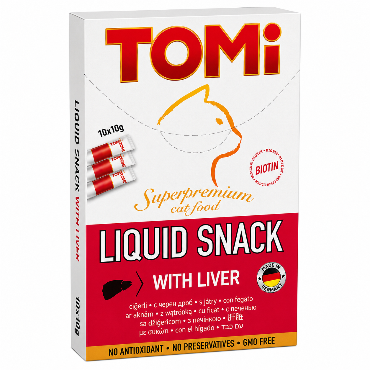TOMi Liquid Snack with Liver for Cats 10 × 10g