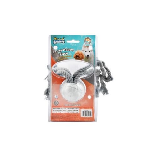 Soleil Tug Rope Toy with Smiley Ball Red & Orange