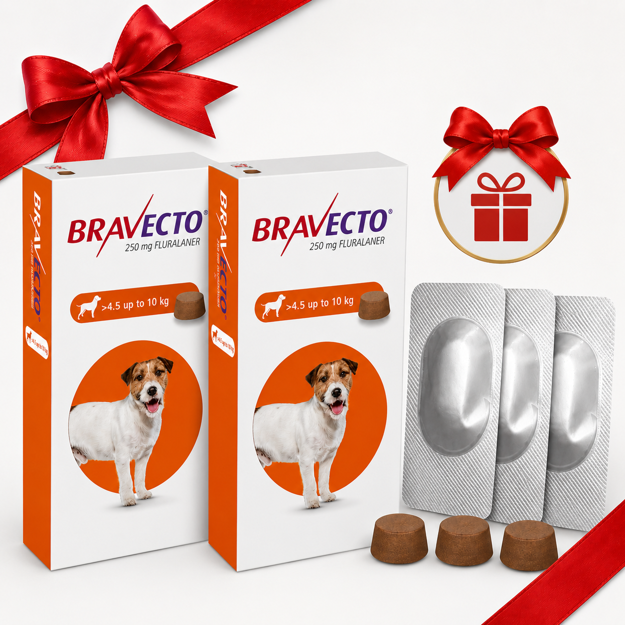 2Bravecto 4.5–10 kg + 3 Free Evatri Tablets