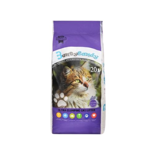 BentySandy Ultra Clumping Cat Litter With White Bentonite And Lavender Scent 20L