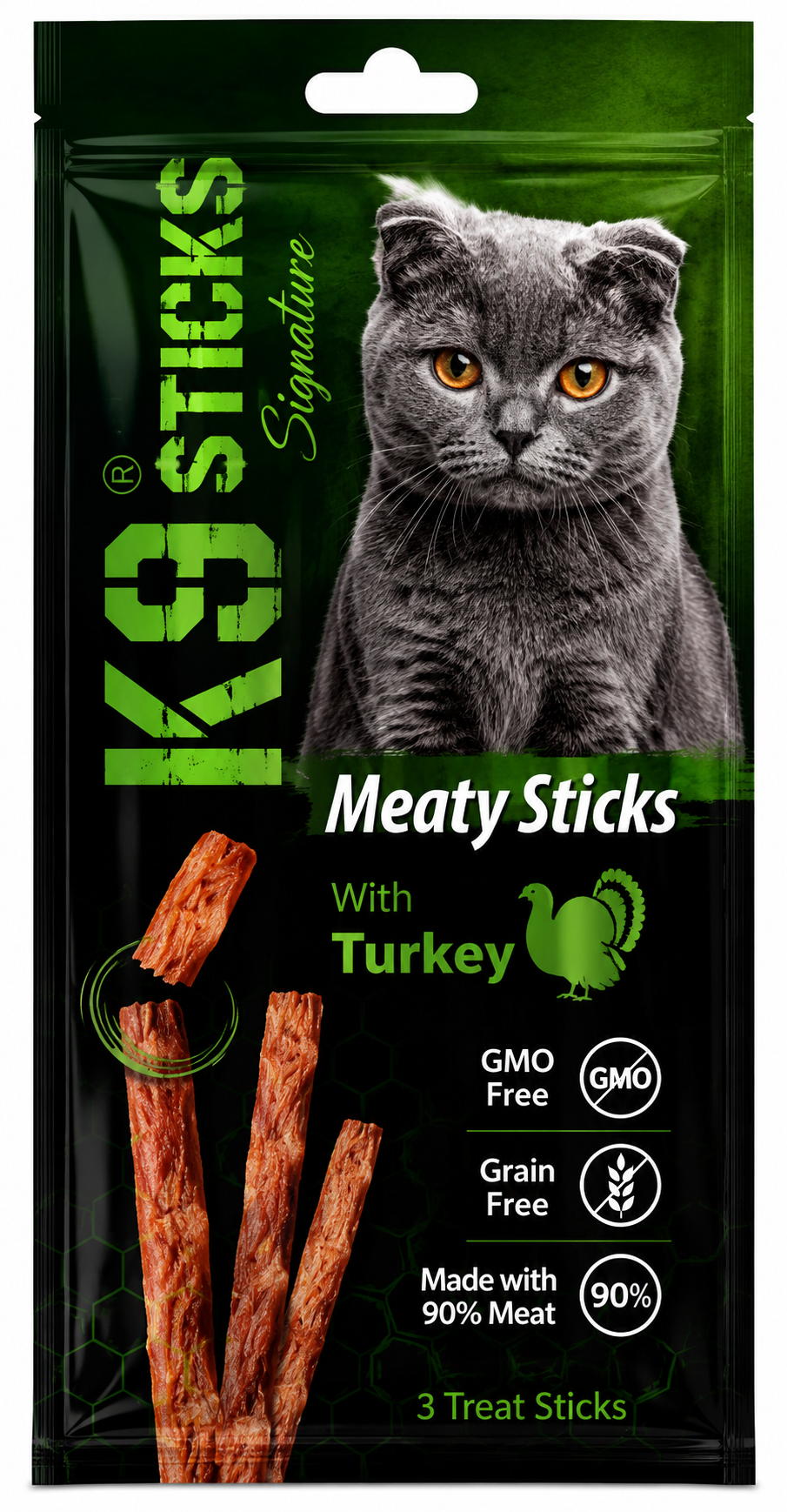 K9 Sticks Signature Meaty Sticks with Turkey for Cats 3 Treat Sticks