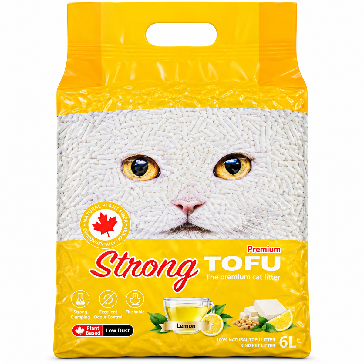 Kind Pet Strong Premium Tofu Clumping Cat Litter Lemon Scent – 6 L