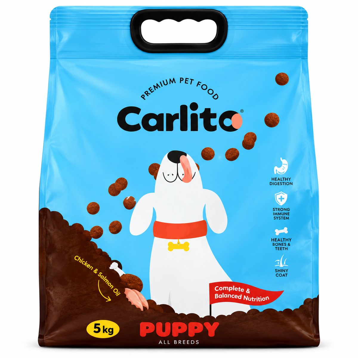 Carlito Puppy Dry Dog Food with Chicken & Salmon Oil – 5 KG